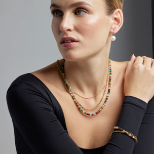 Collar con Lacado Multicolor acabado oro 18k