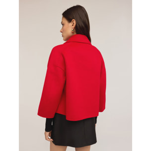 Motivi - Cappa corta in panno misto lana - Rosso