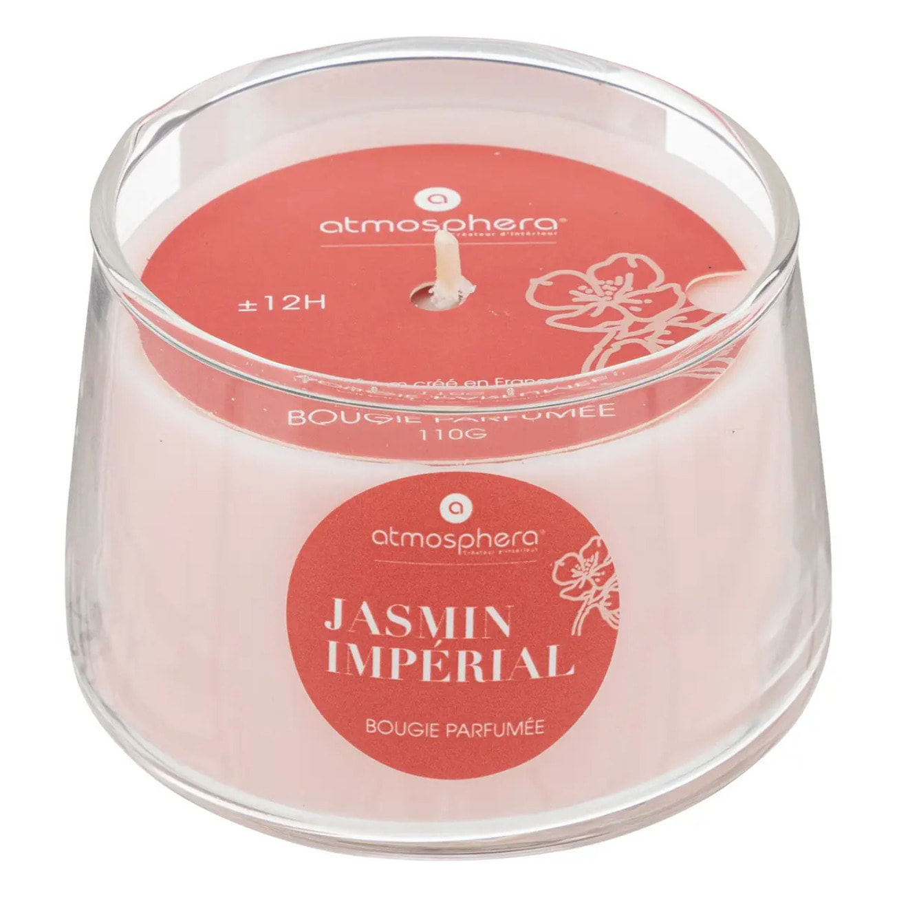Bougie parfumée "Izor" en verre 100g jasmin impérial