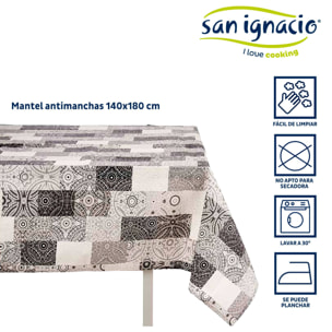 Mantel loneta antimanchas 140x180cm azul colección kinvara