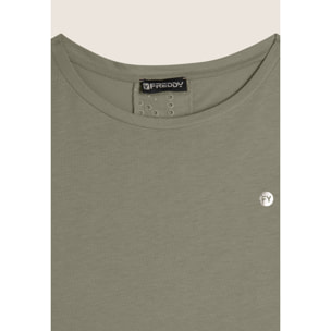 T-shirt con inserto posteriore in Sangallo