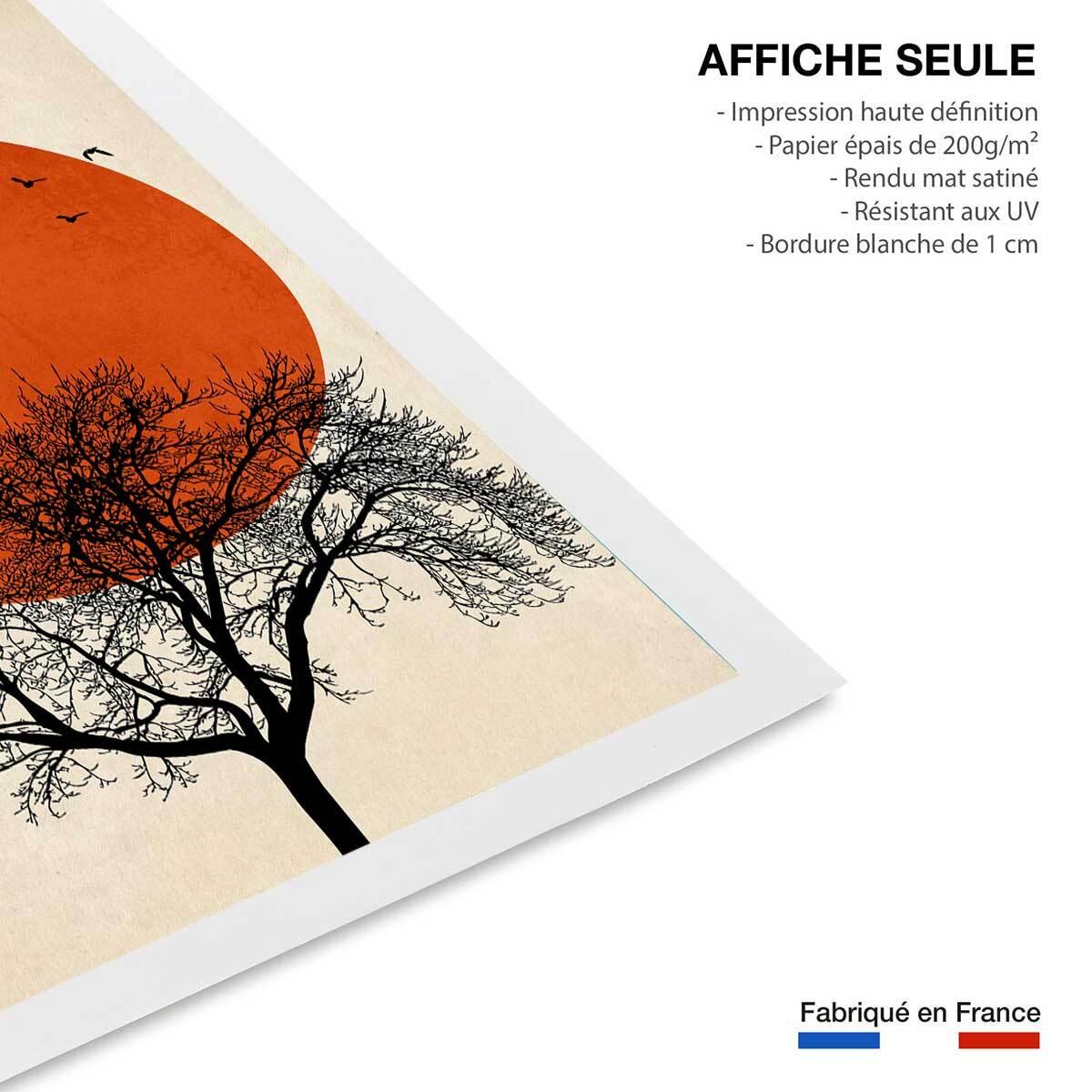 Affiche ''''soleil rouge graphique'''' Affiche seule