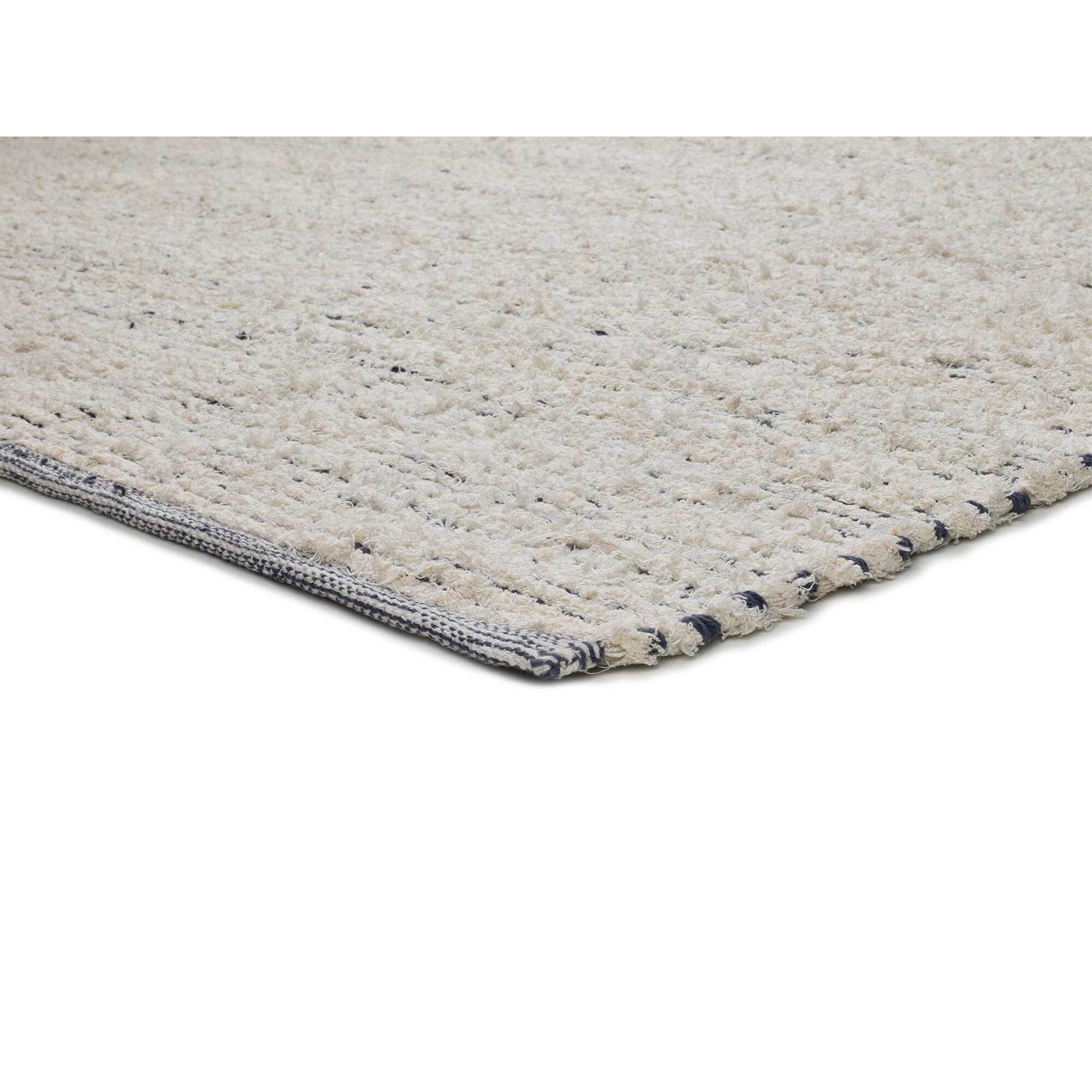 REIMAGINE Alfombra de algodÃ³n reciclado en blanco, varias medidas disponibles
