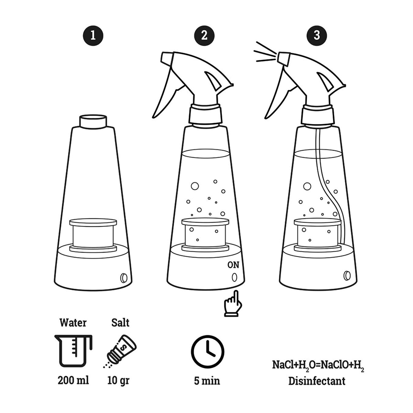 Generatore di Disinfettante tramite Elettrolisi D-Spray InnovaGoods