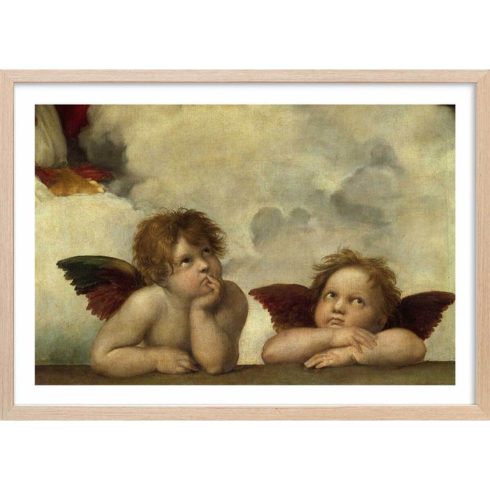 Poster Detail de la Chapelle Sixtine - Raphael Affiche + cadre en bois - Chêne