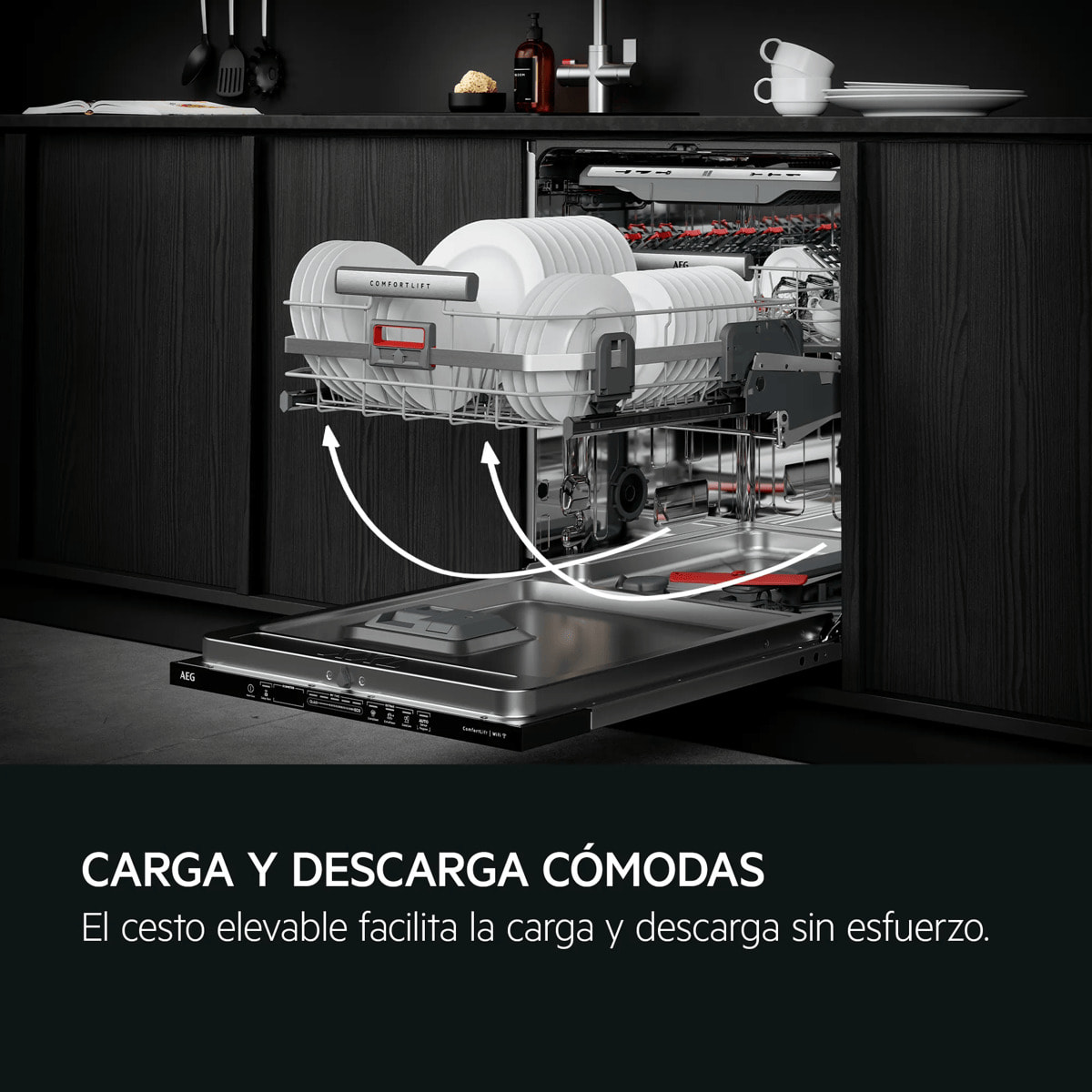 AEG Lavavajillas de 60 cm Serie 9000 ComfortLift para 14 cubiertos FFB83816PM