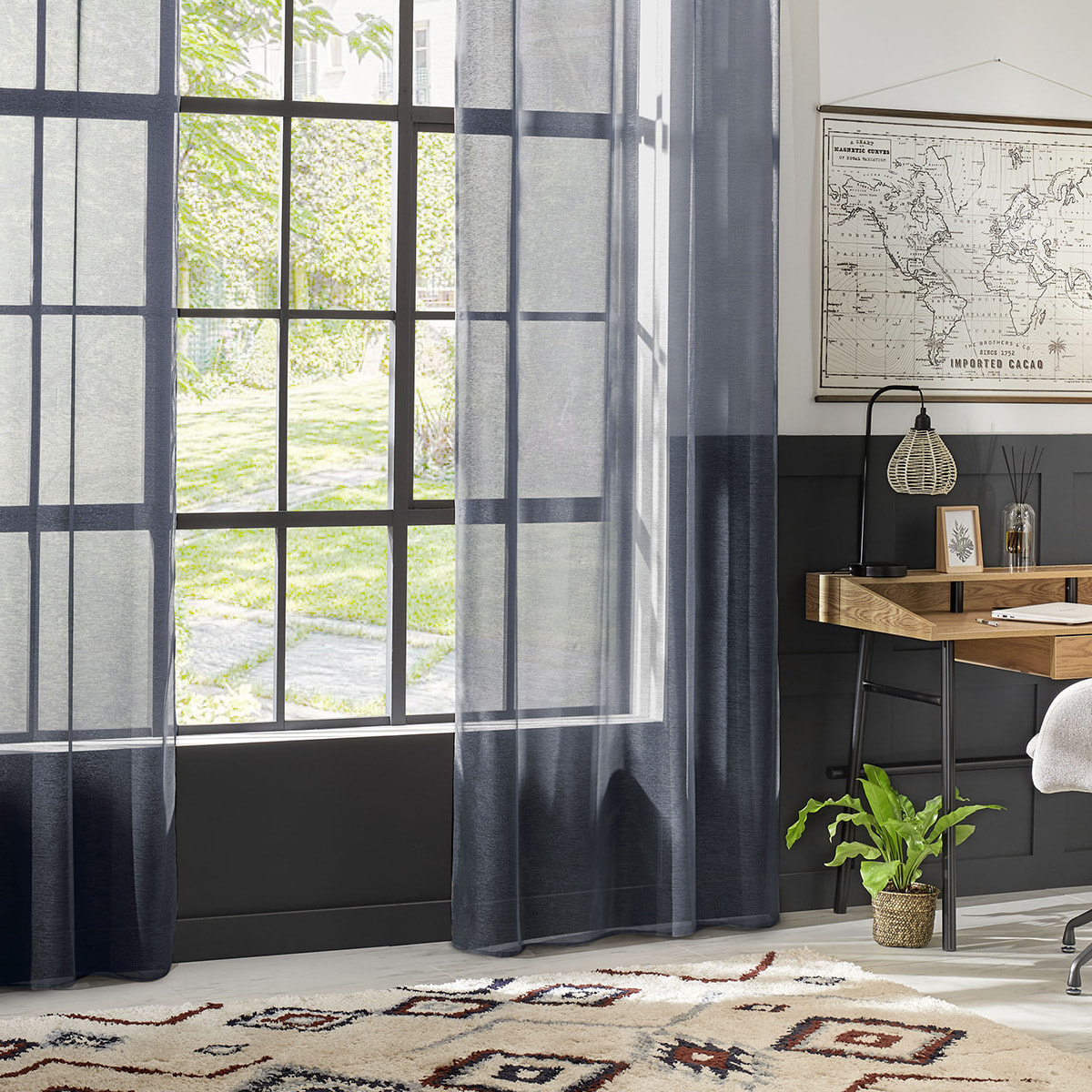 Voilage "Moly" 135x240cm bleu