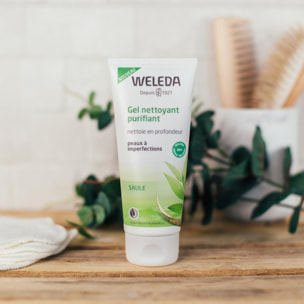 WELEDA - Duo Gel nettoyant purifiant - Peaux à imperfections -  Vegan* - Certifié Natrue** - Tube 100 ml x 2