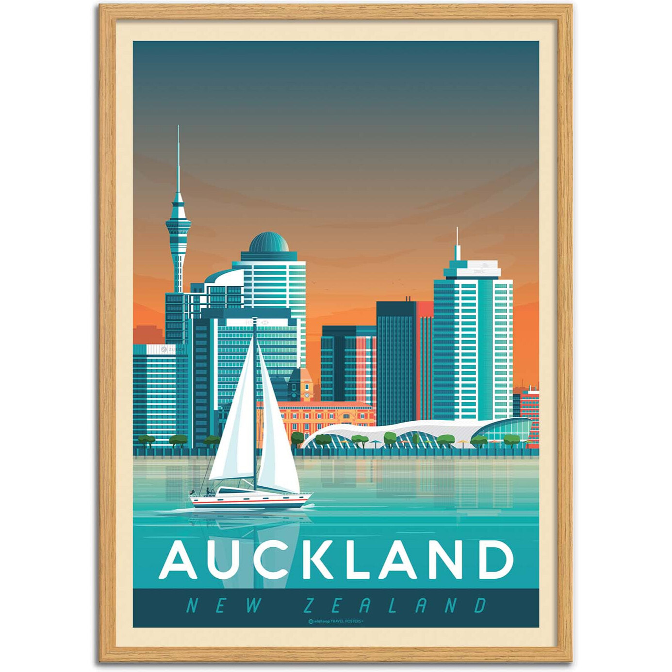Affiche - Auckland - Olahoop Travel Posters