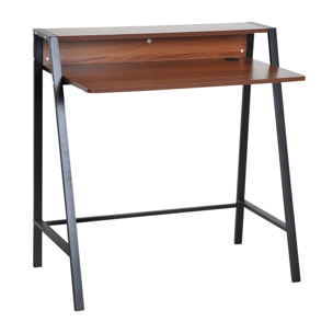 Bureau secrétaire bureau informatique dim. 84L x 45l x 85H cm style néo-rétro étagère coloris noyer noir