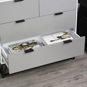 Cómoda de Noche para Dormitorio de Madera y Metal 80x40x79 cm