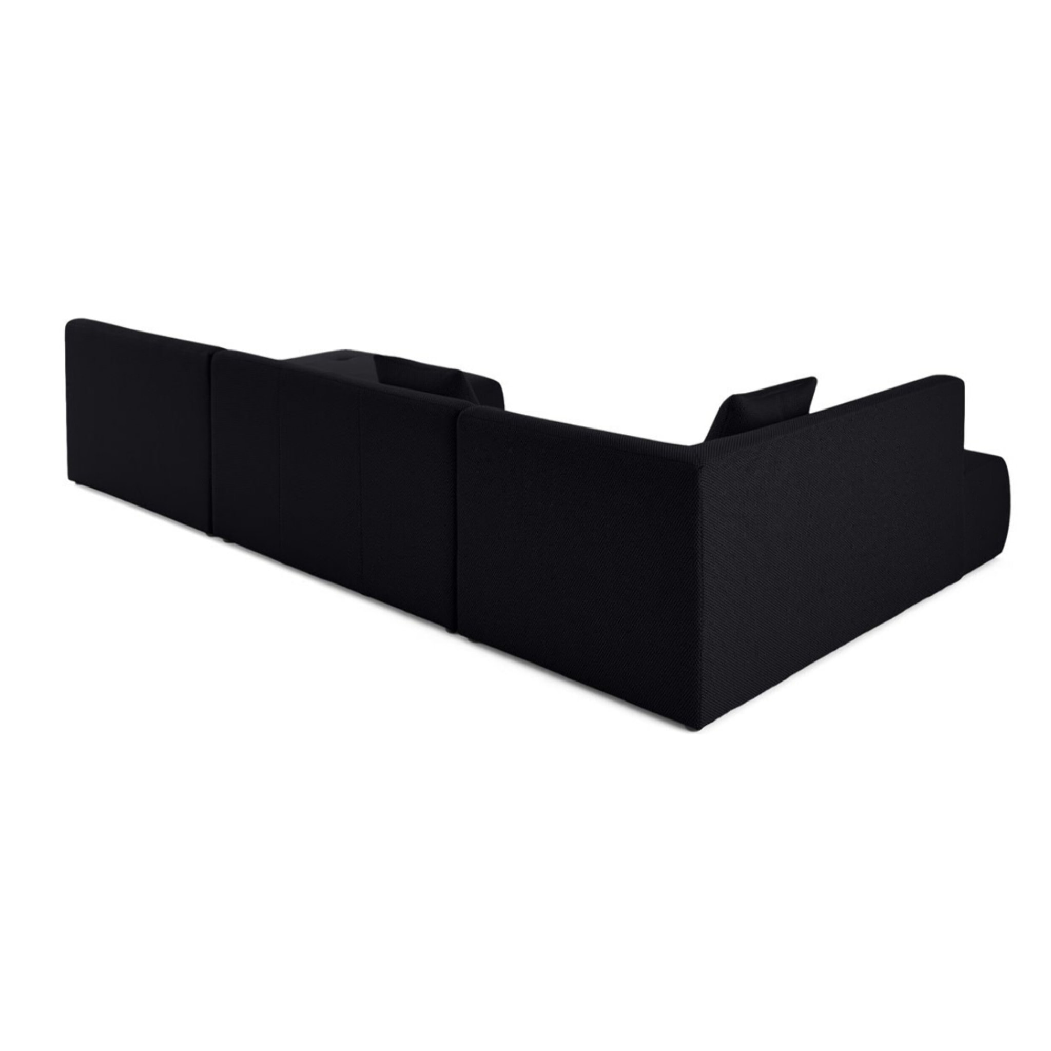 Onyx - canapé panoramique modulable d'angle gauche - 7 places - en tissu mailles 3D - Noir