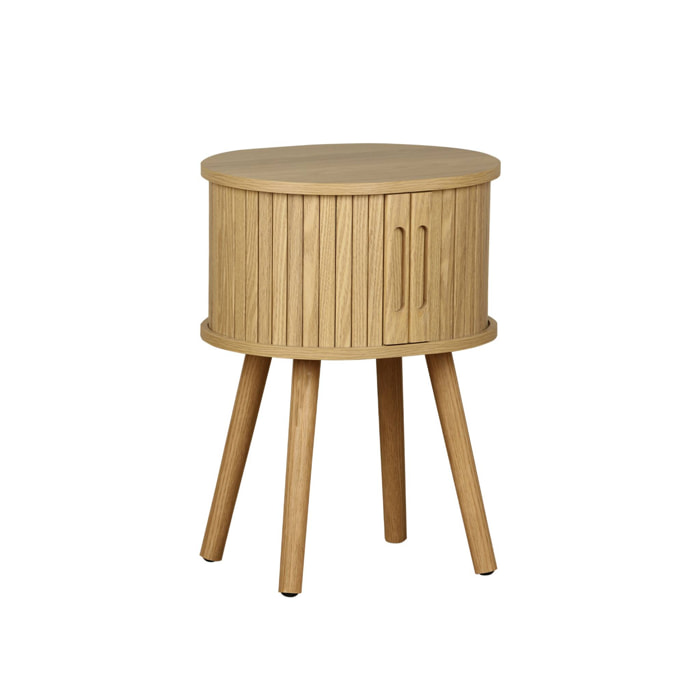 Table de chevet scandinave décor bois 2 portes coulissantes LEGACY