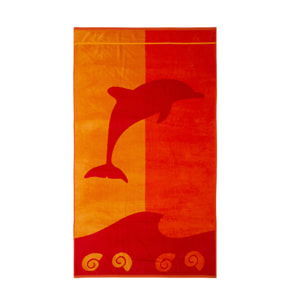 Telo Mare Spugna Jacquard Spiaggia Disegno Flipper