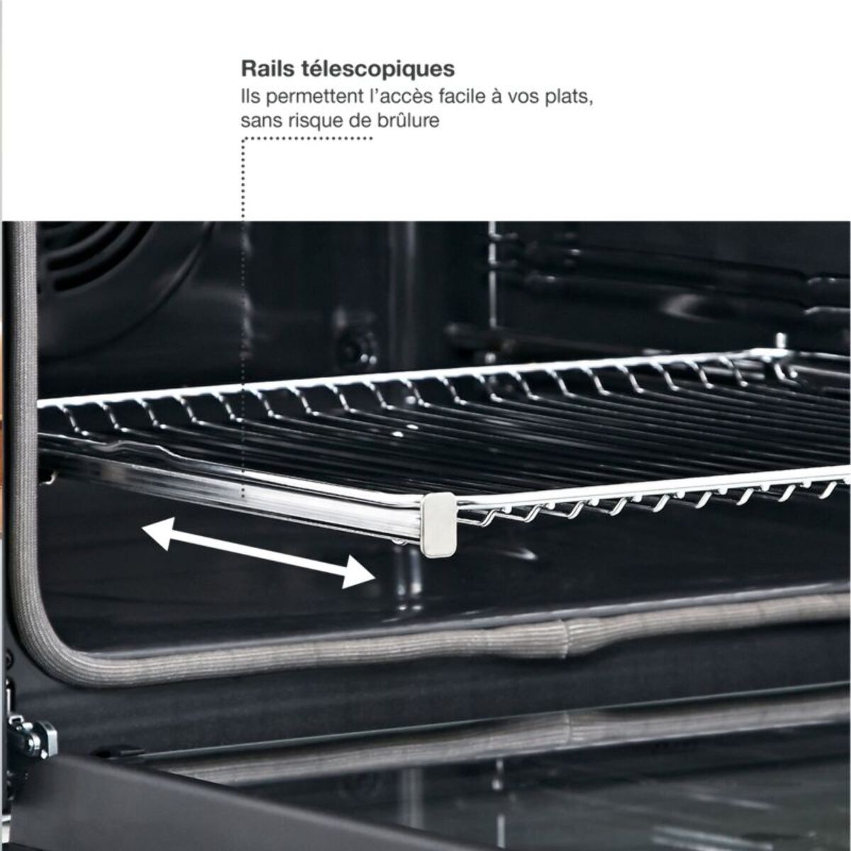 Four encastrable ESSENTIELB EFMH65N1 - Hydrolyse - Chaleur tournante - Rails télescopiques