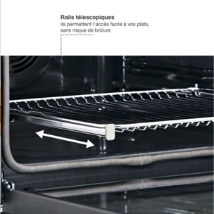Four encastrable ESSENTIELB EFMH65N1 - Hydrolyse - Chaleur tournante - Rails télescopiques