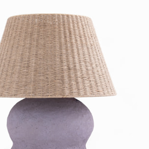 Lampe Ida en jute et papier mauve