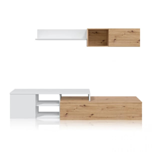 Salón Kate Blanco Artik (Blanco Mate) - Roble Nodi