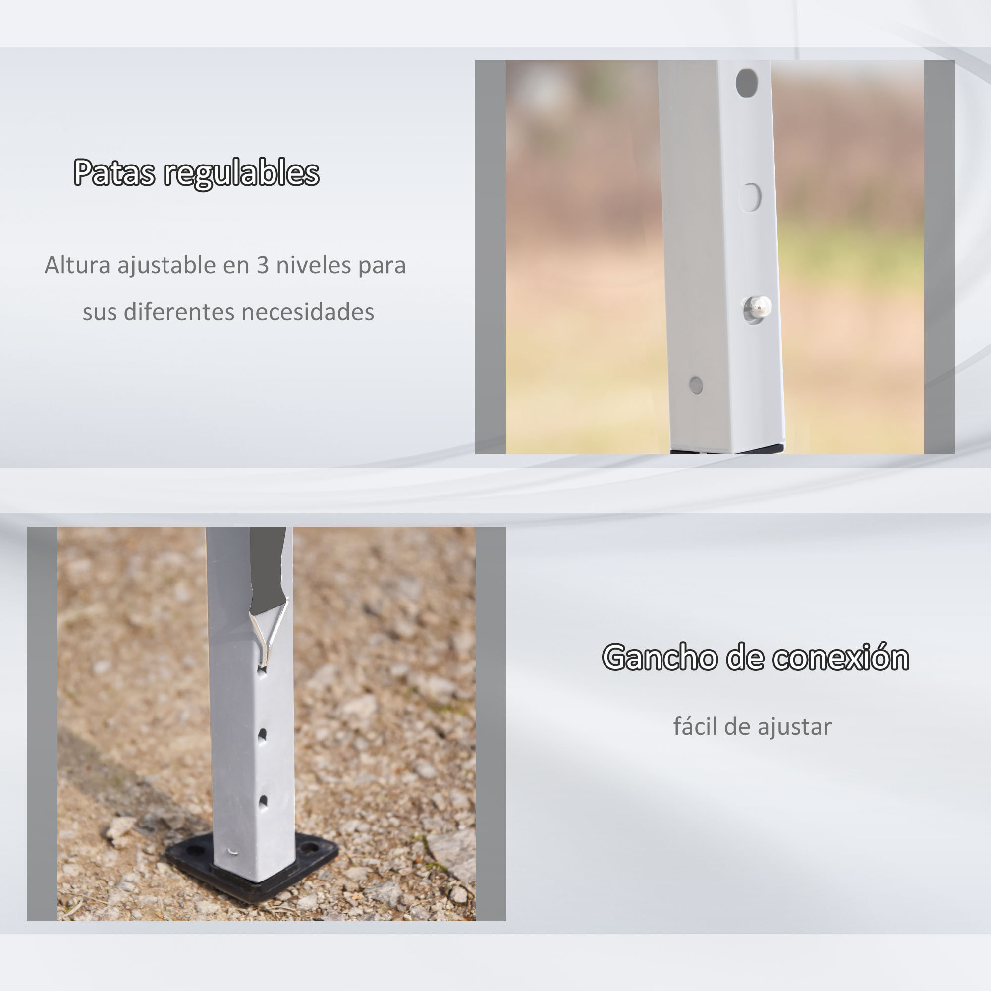 Carpa Plegable Gazebo 6x3 m Cenador Plegable con Altura Ajustable en 3 Niveles Toldo Anti-UV y Bolsa de Transporte para Camping Fiestas Gris Claro