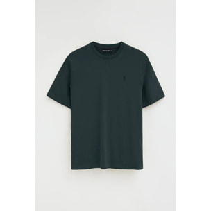 Camiseta azul marino de corte holgado y cuello redondo con logo Rigby Go