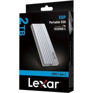 Disque dur SSD externe LEXAR 2To Finition alu + Rugged Bumper