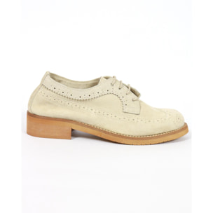 FRANCESINA DERBY VERA PELLE CHOCOLA' BEIGE