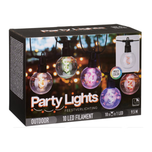 Guirnalda multicolor con luces de bola g80 - temporizador incluido 95x8x11cm