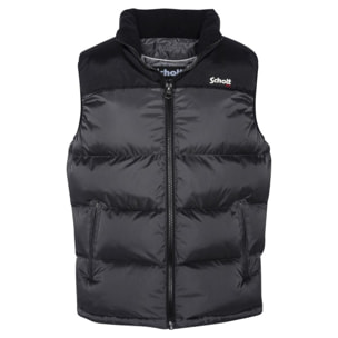 UTAHV PADDED VEST WITH YOKES & SCHOTT NYC EMBROIDERY BODY = 100% NYLON / YOKES = 60% COTTON 40% NYLON Grigio