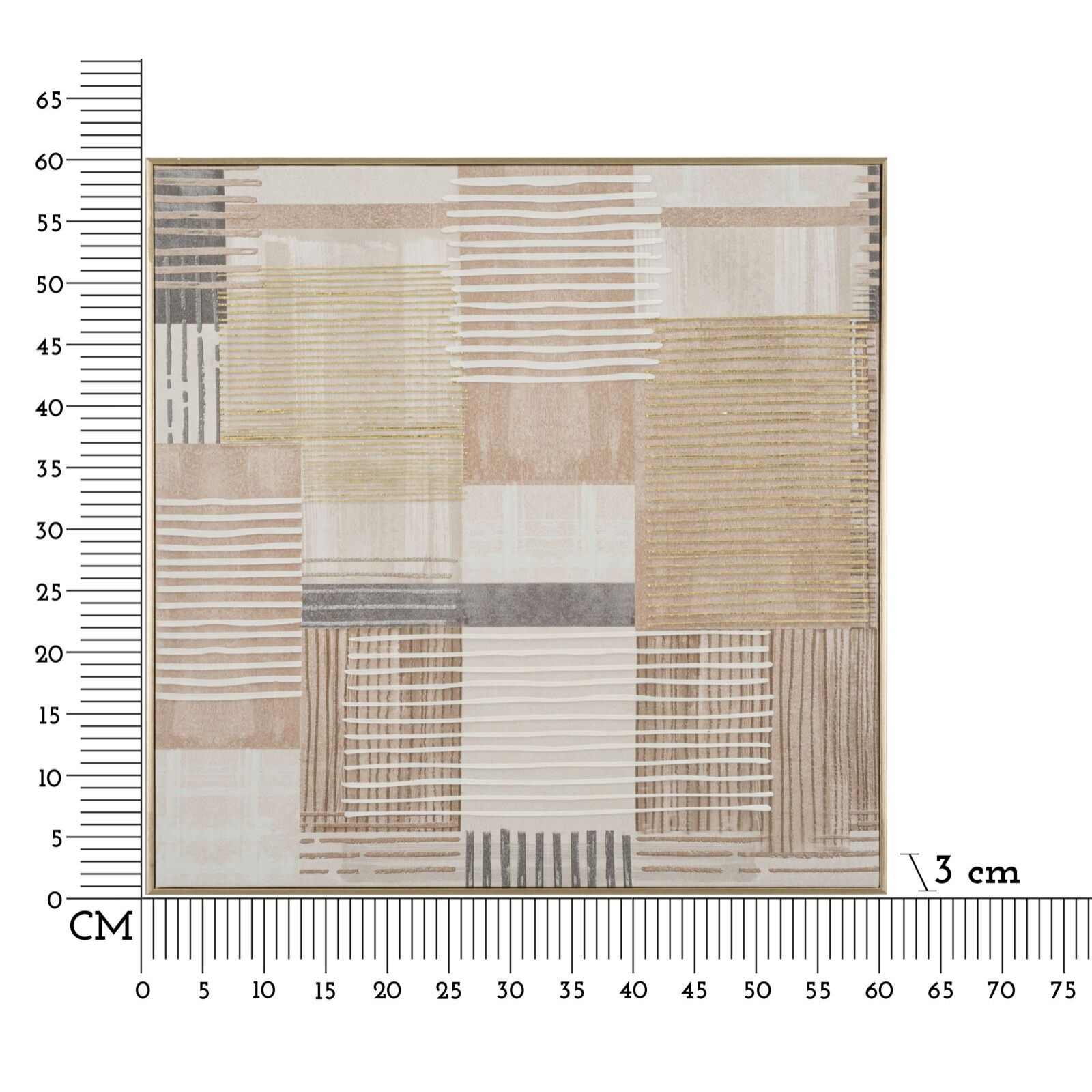 STAMPA DIPINTA SU TELA LIGNES C/CORNICE -B- CM 60X3X60
