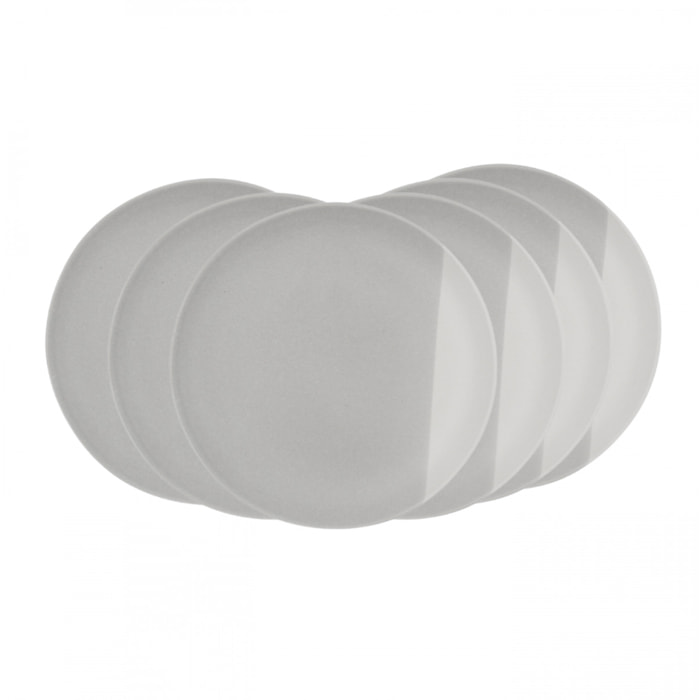 Lot de 6 grandes assiettes, TERRE DE SIENNE