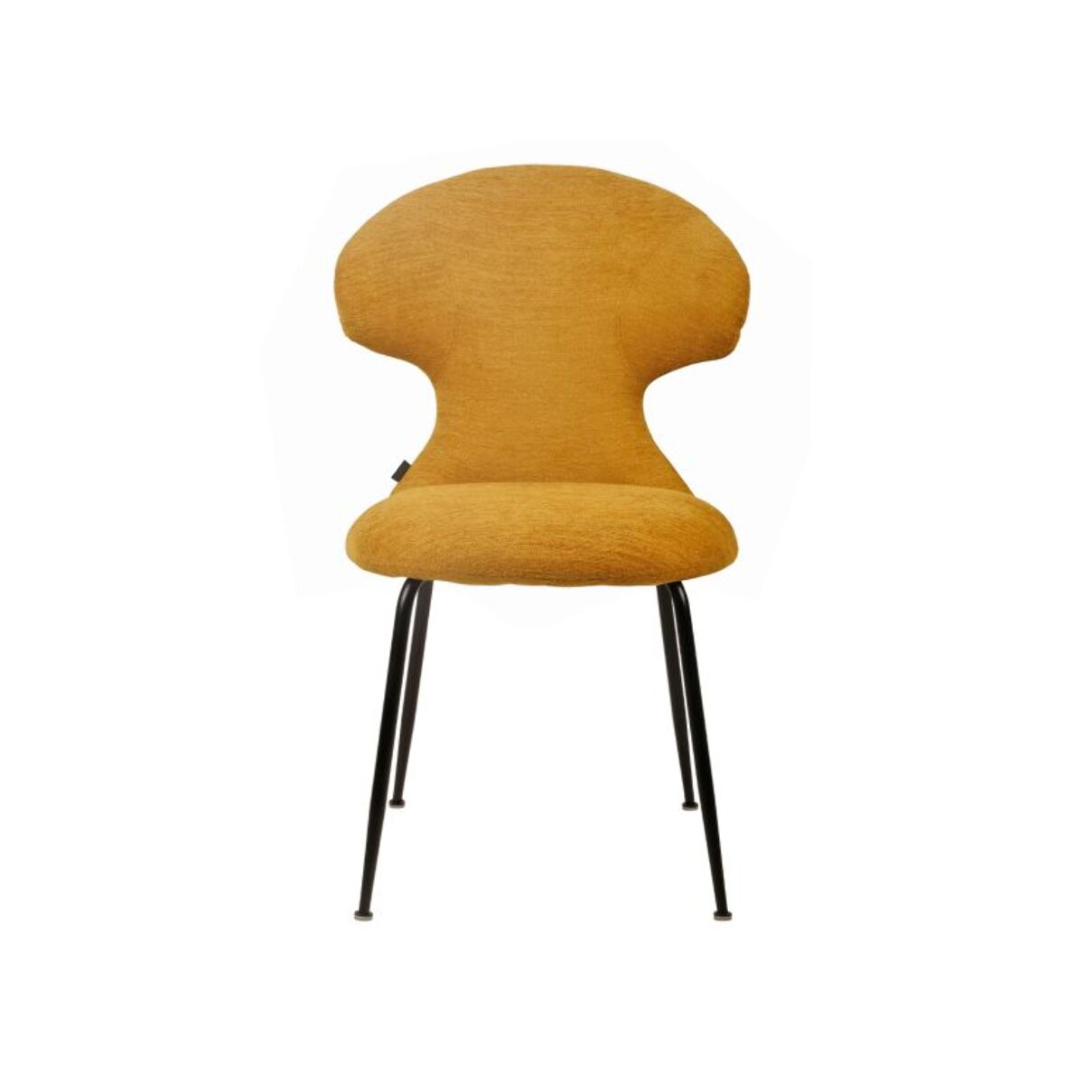 Chaise en tissu doux avec piètement en métal noir - SILVIO