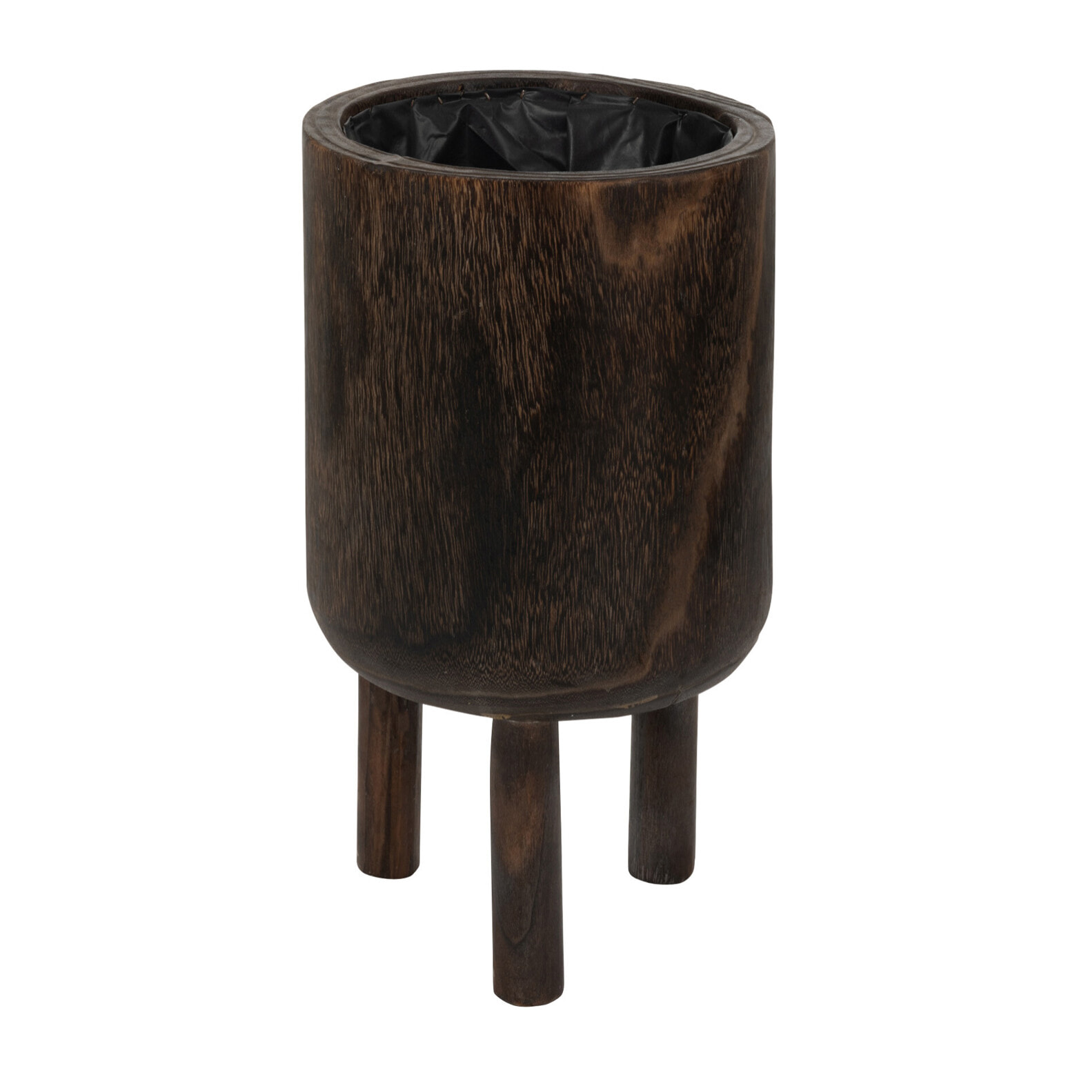 J-Line cache-pot Sur Pied Paulownia - bois - brun - small - Ø 21.5 cm