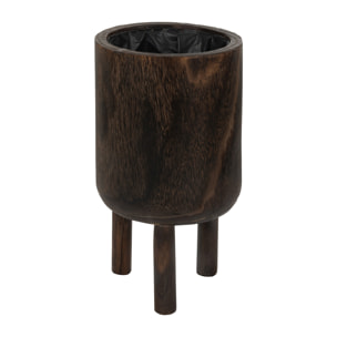J-Line cache-pot Sur Pied Paulownia - bois - brun - small - Ø 21.5 cm
