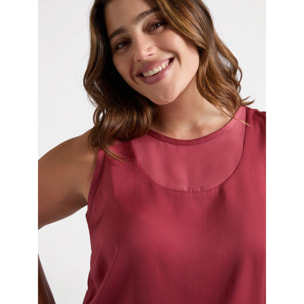 Fiorella Rubino - Top de raso con nudo - Burgundy