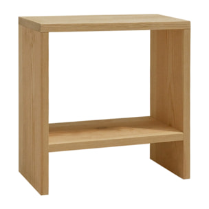 Mesita de noche de madera maciza en tono roble medio de 40x20cm Alto: 40 Largo: 40 Ancho: 20