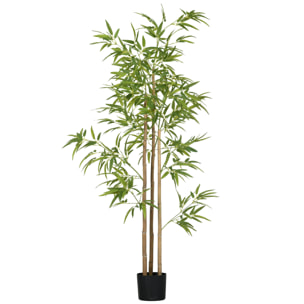 Bambou artificiel 1,80H m - plante artificielle - 830 feuilles réalistes, vrais troncs - pot inclus