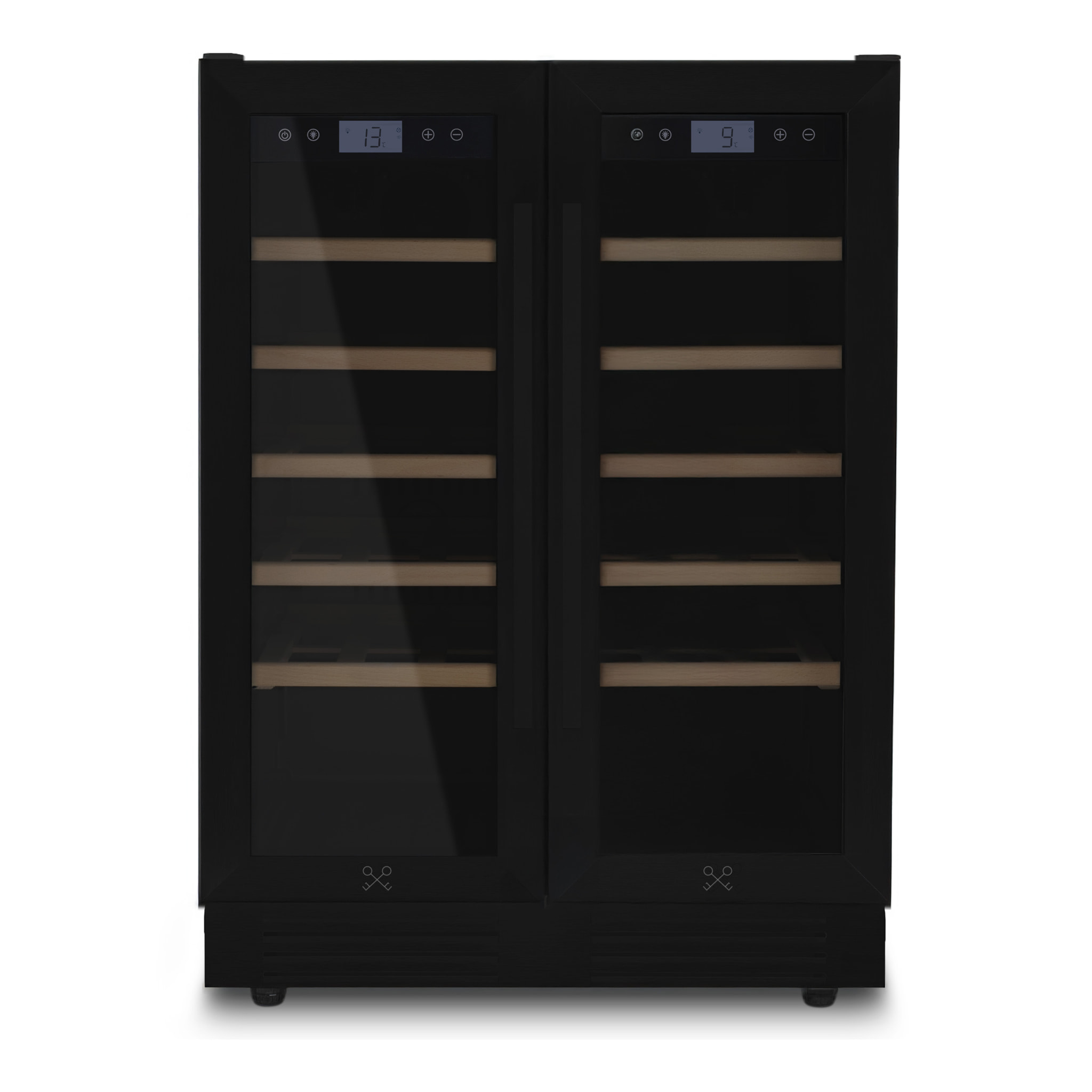 LES PETITS CHAMPS Vinoteca empotrada de 42 botellas CAVCEDB42 de doble zona (5-20°C, 10 estantes de madera)