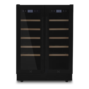 LES PETITS CHAMPS Vinoteca empotrada de 42 botellas CAVCEDB42 de doble zona (5-20°C, 10 estantes de madera)