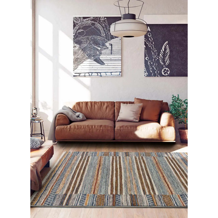 SAMARKAND Alfombra estilo vintage de pelo corto multicolor, varias medidas disponibles