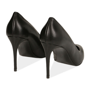 Décolleté nere in pelle di vitello, tacco 9 cm