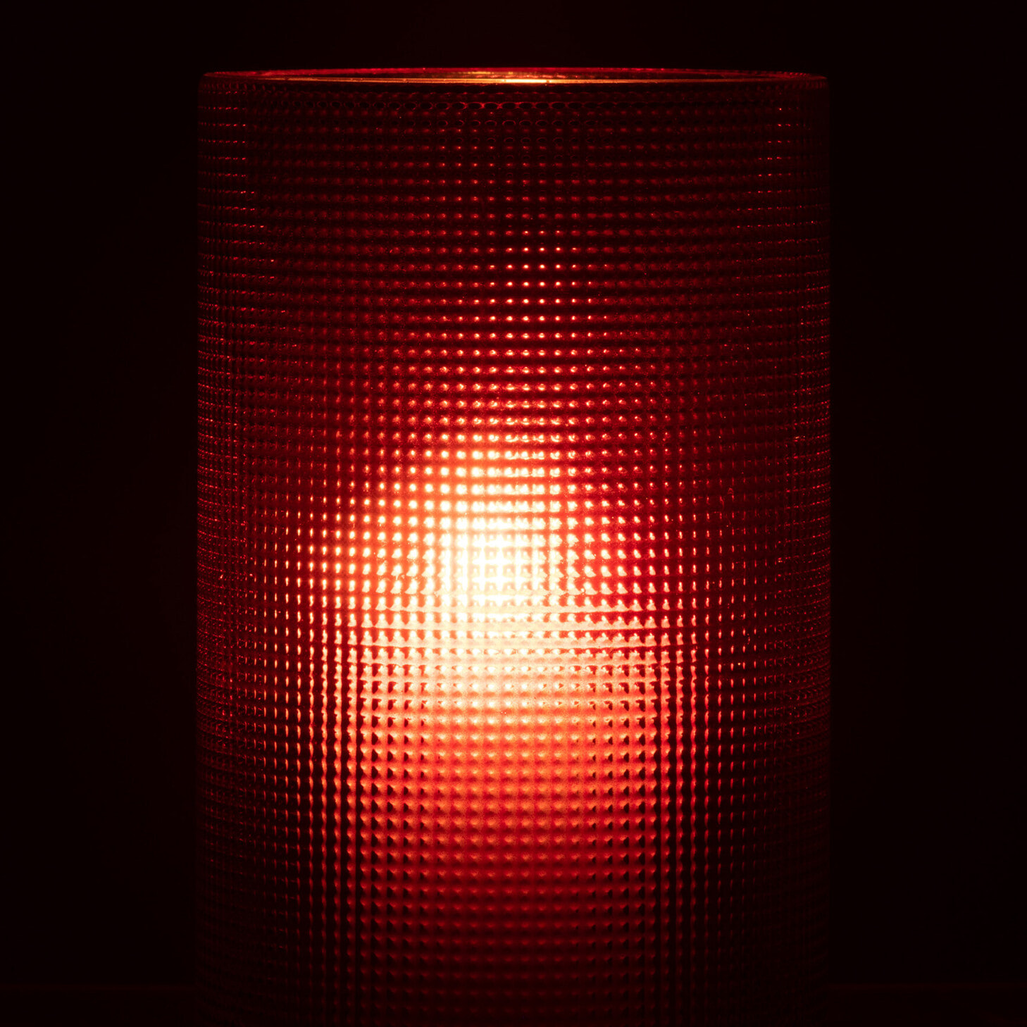 J-Line photophore Quadrillé - verre - rouge/or - large