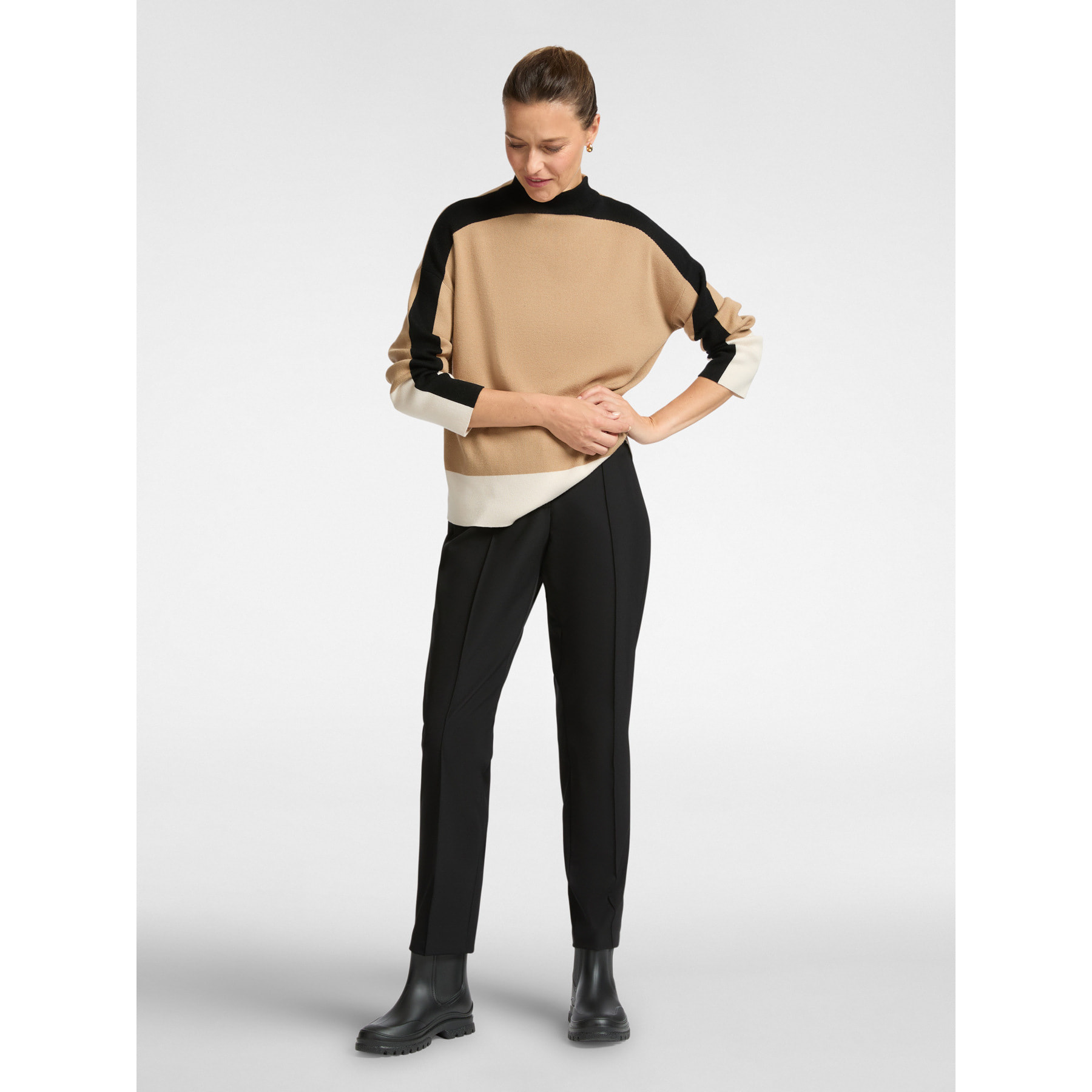 Elena Mirò - Pantaloni slim in tessuto tecnico - Nero