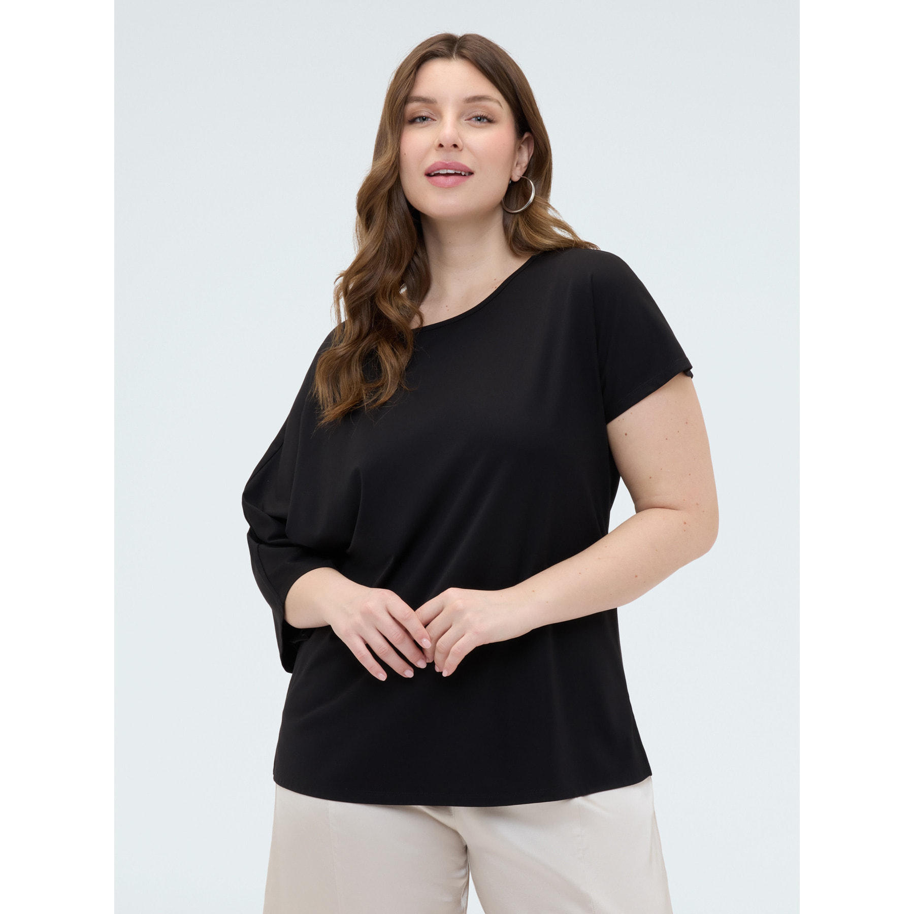 Fiorella Rubino - T-shirt maniche asimmetriche - Nero