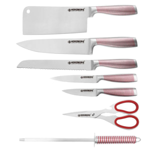 Set de couteaux 8 Pièces Rouge Herzberg HGSKN8-RED