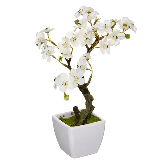 Cerisier artificiel "Mela" blanc H26cm