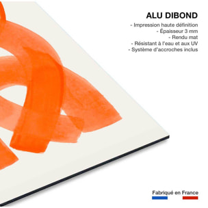 Tableau art abstrait mid century orange  Tableau alu Dibond