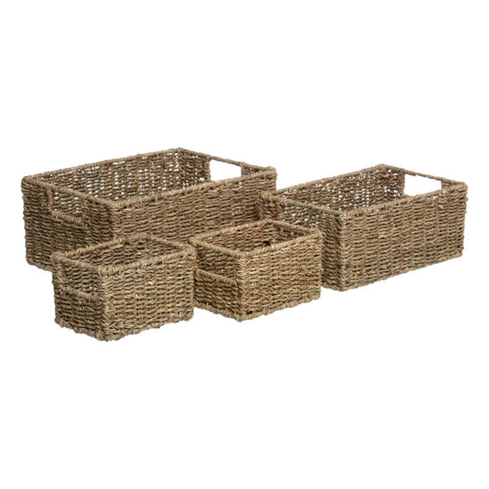 4 paniers "Vannerie" en roseau