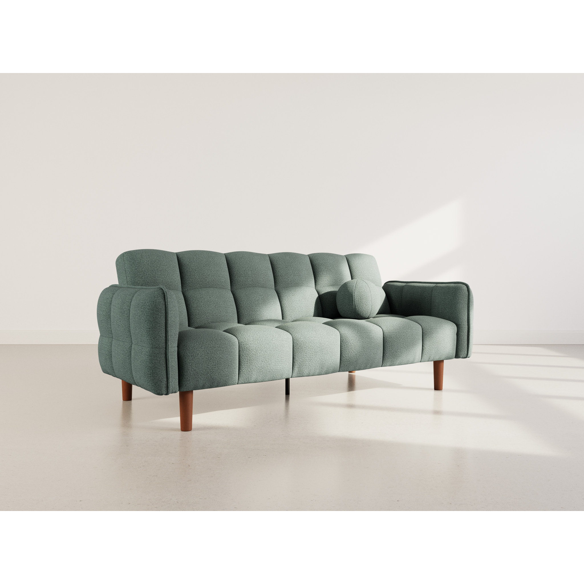 Adam - Canapé convertible clic-clac 2 places en tissu texturé - Vert