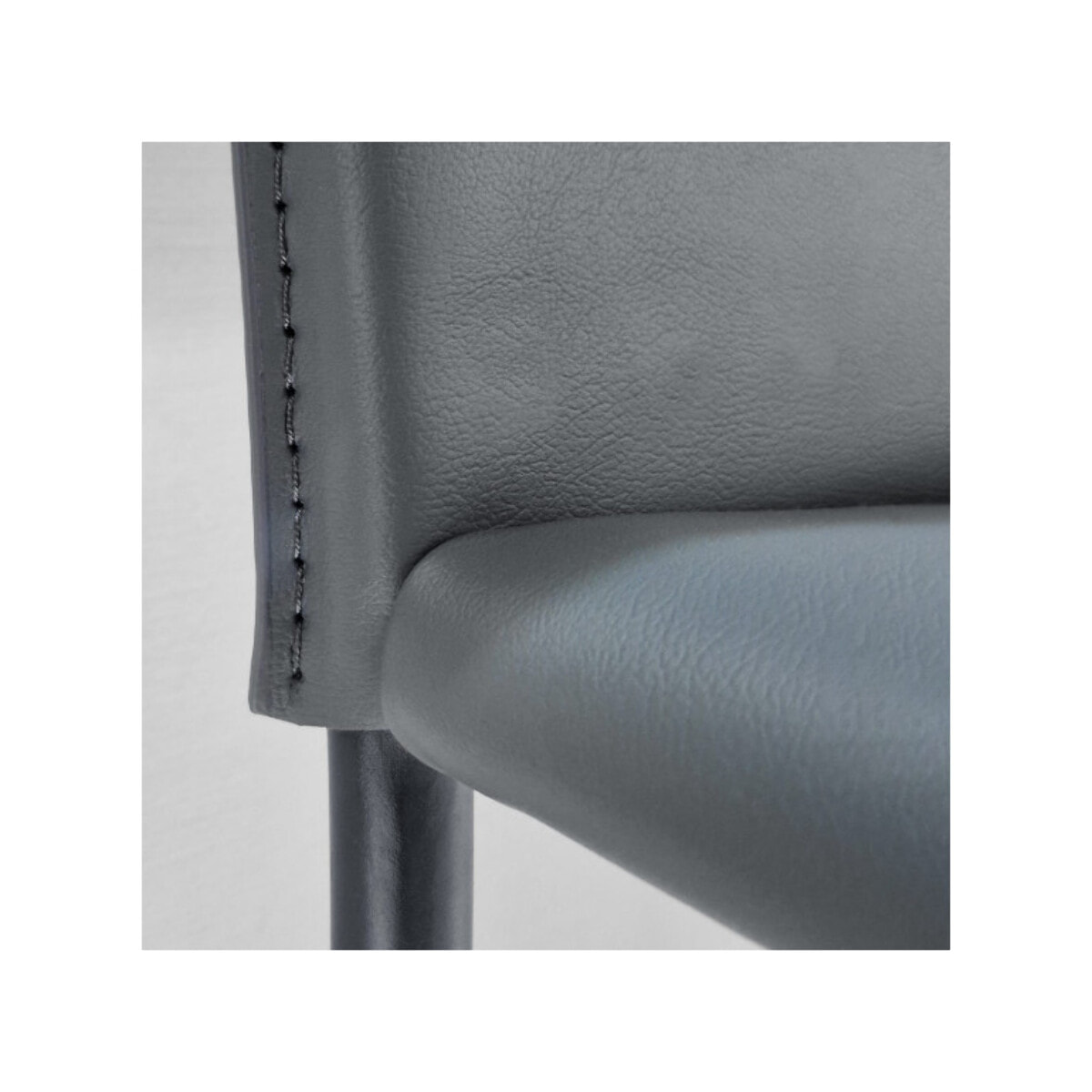 Chaise de bar avec dossier en simili & piétement en métal - SANDY