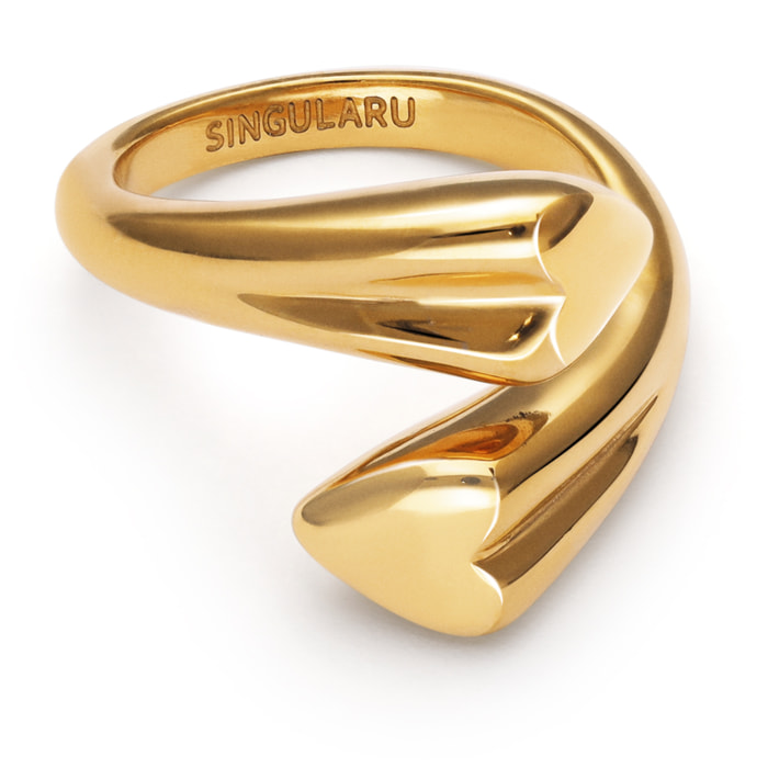 Anillo Abbraccio Amour Acero Baño Oro